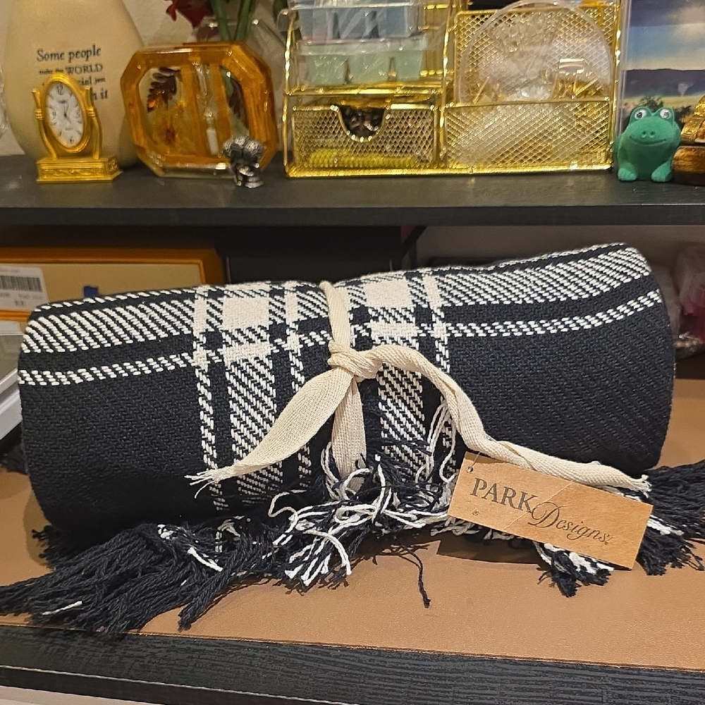 PARK Designs Black & White Plaid Throw Blanket